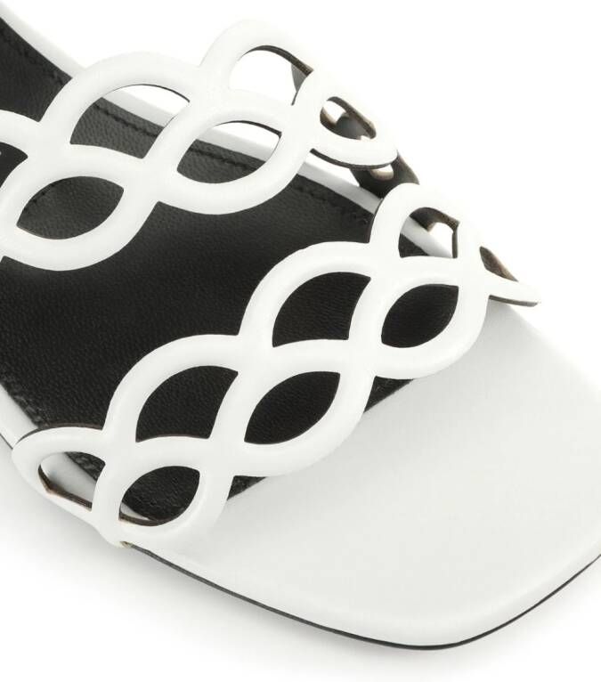 Sergio Rossi Mermaid leather sandals White