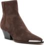 Sergio Rossi metal toecap 60mm ankle boots Brown - Thumbnail 2