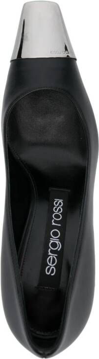 Sergio Rossi metal-toecap 90mm leather pumps Black