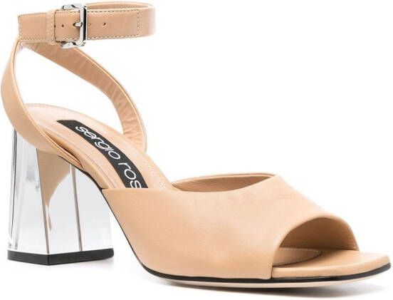 Sergio Rossi metallic-heel detail sandals Neutrals