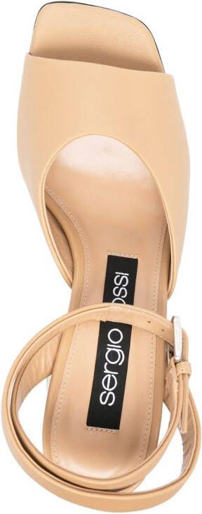 Sergio Rossi metallic-heel detail sandals Neutrals