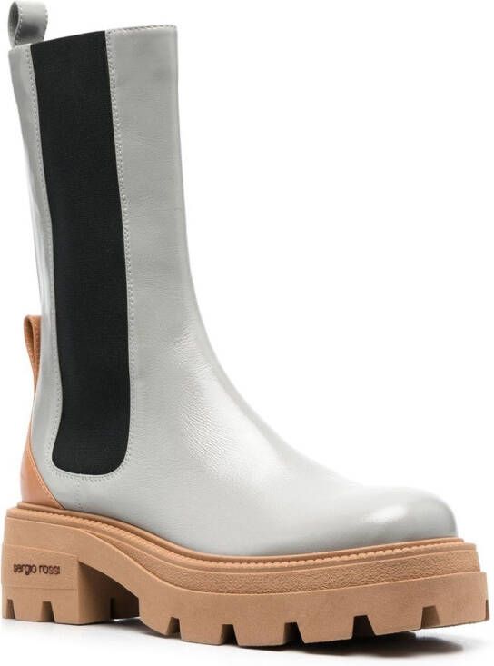 Sergio Rossi Milla elasticated side-panel boots Grey