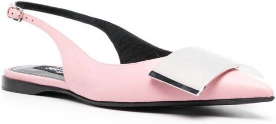 Sergio Rossi Miroir leather slingback pumps Pink