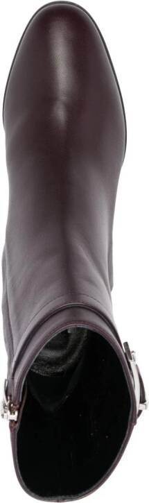 Sergio Rossi Nora 60mm leather boots Purple