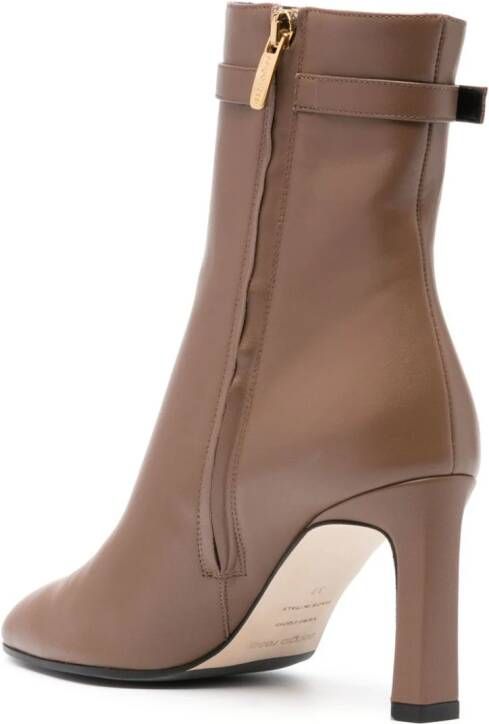 Sergio Rossi Nora 90mm leather boots Brown