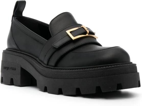 Sergio Rossi Nora buckled leather loafers Black