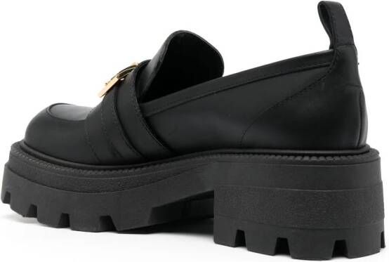 Sergio Rossi Nora buckled leather loafers Black