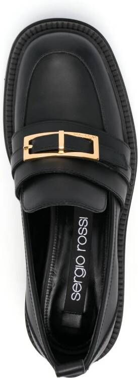 Sergio Rossi Nora buckled leather loafers Black