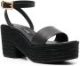 Sergio Rossi open-toe raffia leather sandals Black - Thumbnail 2