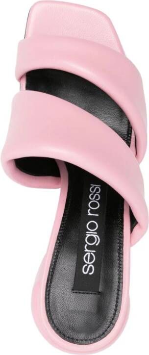Sergio Rossi padded leather mules Pink