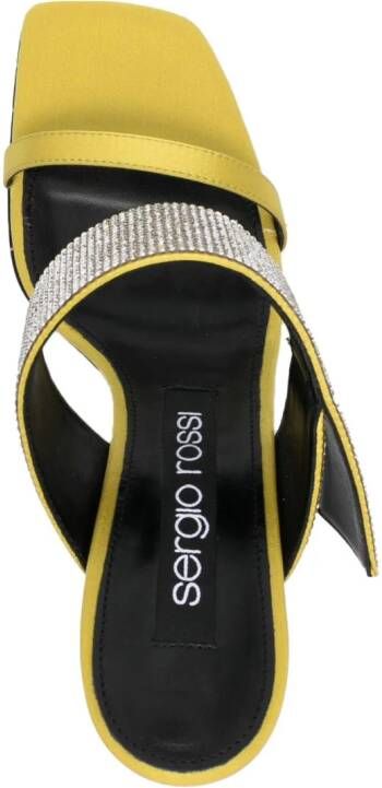 Sergio Rossi Paris 95mm satin mules Yellow