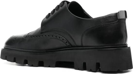 Sergio Rossi perforated leather brogues Black