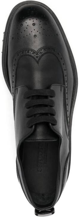 Sergio Rossi perforated leather brogues Black