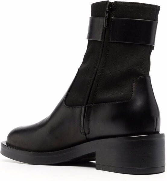 Sergio Rossi Prince buckle-strap leather boots Black