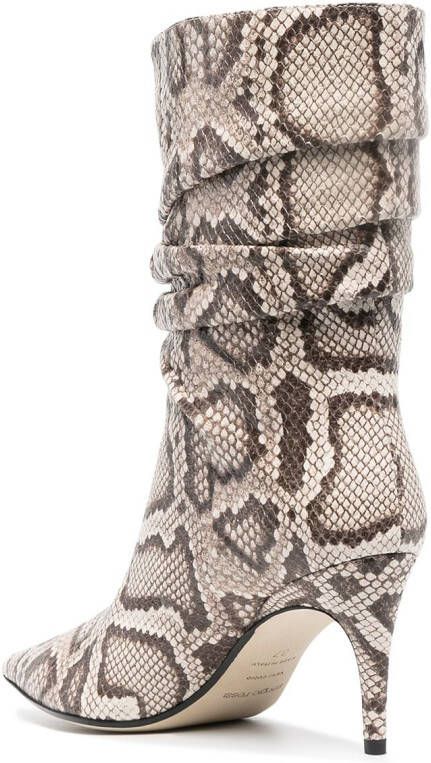 Sergio Rossi Rock snake-effect boots Neutrals