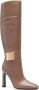 Sergio Rossi round-toe 100mm leather boots Brown - Thumbnail 2