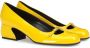 Sergio Rossi S1R 45mm leather pumps Yellow - Thumbnail 2