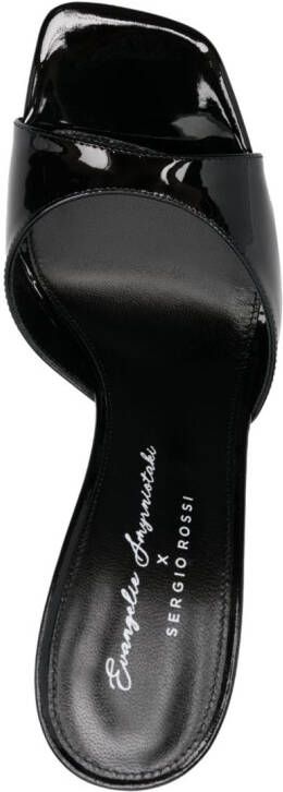 Sergio Rossi sculpted-heel leather mules Black