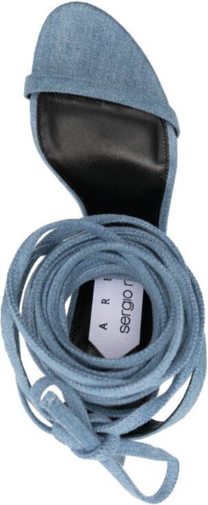 Sergio Rossi Shibari 105mm denim sandals Blue