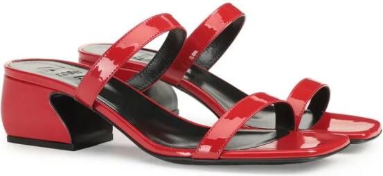 Sergio Rossi SI Rossi 45mm leather sandals Red