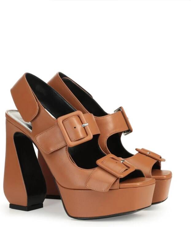 Sergio Rossi SI Rossi 90mm leather sandals Brown