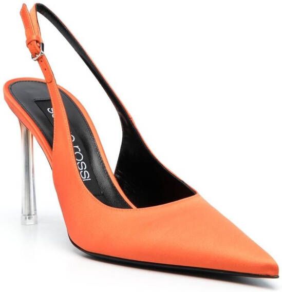 Sergio Rossi slingback pointed-toe pumps Orange