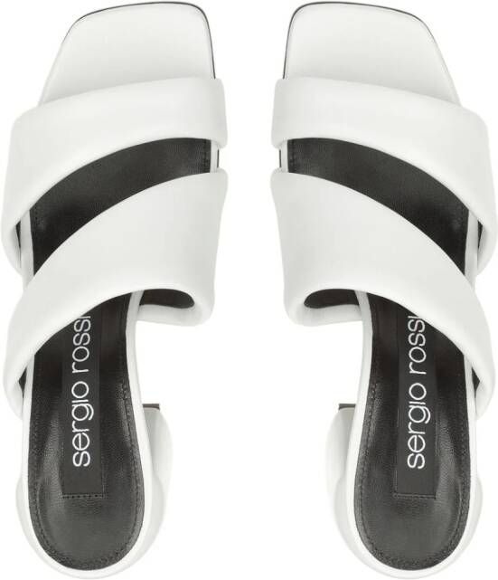 Sergio Rossi Spongy 80mm leather sandals White