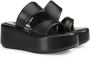 Sergio Rossi Spongy leather wedge sandals Black - Thumbnail 2