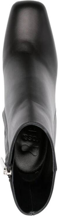 Sergio Rossi square-toe 140mm leather boots Black