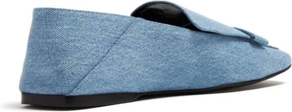 Sergio Rossi square-toe denim loafers Blue