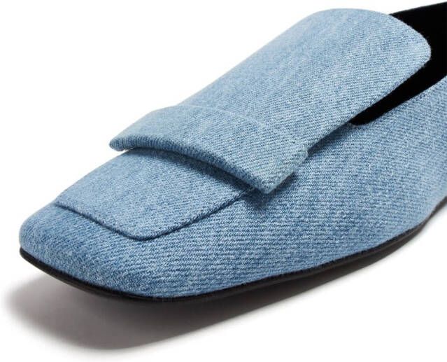 Sergio Rossi square-toe denim loafers Blue