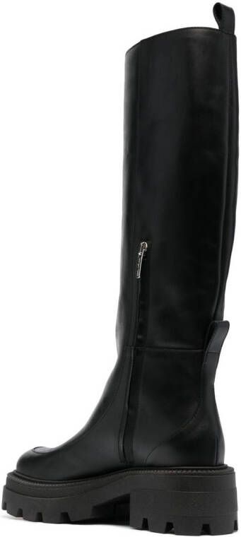 Sergio Rossi square-toe leather boots Black