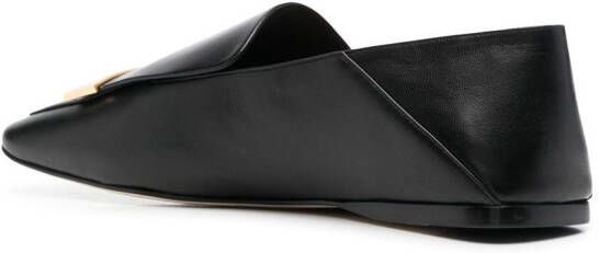 Sergio Rossi square-toe leather loafers Black