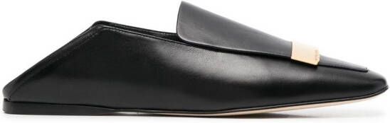 Sergio Rossi square-toe leather loafers Black