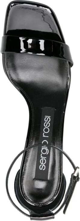 Sergio Rossi square-toe patent sandals Black