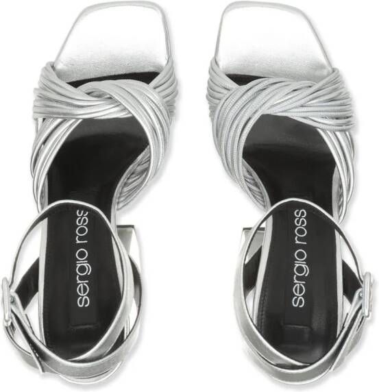 Sergio Rossi Sr Akida 135mm sandals Silver