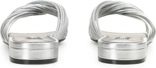 Sergio Rossi sr Akida metallic leather sandals Silver
