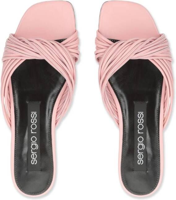 Sergio Rossi sr Akida woven leather sandals Pink