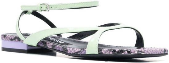 Sergio Rossi Sr Aracne snake-print sandals Green