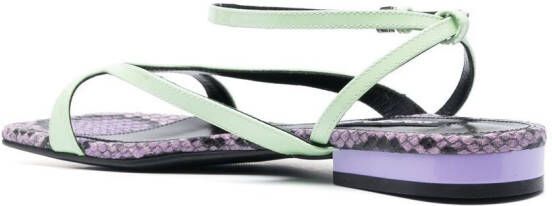 Sergio Rossi Sr Aracne snake-print sandals Green
