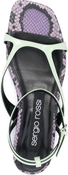 Sergio Rossi Sr Aracne snake-print sandals Green