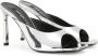 Sergio Rossi SR Liya 95mm leather mules Silver - Thumbnail 2