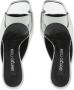Sergio Rossi SR Liya 95mm leather mules Silver - Thumbnail 4