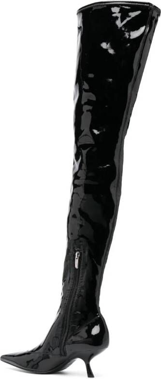 Sergio Rossi SR Maike 60mm patent-finish boots Black