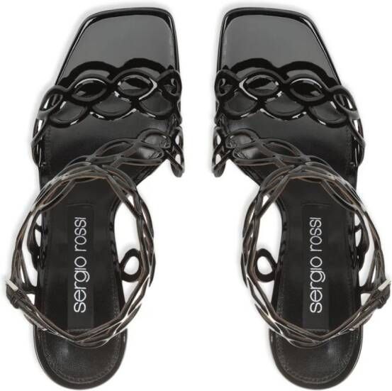 Sergio Rossi sr Mermaid 100mm leather sandals Black