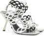 Sergio Rossi sr Mermaid 100mm leather sandals Silver - Thumbnail 2