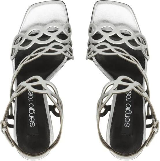 Sergio Rossi sr Mermaid 100mm leather sandals Silver