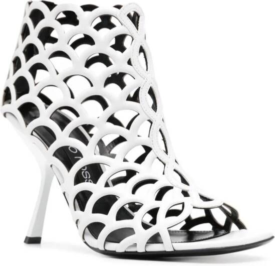 Sergio Rossi SR Mermaid 100mm leather sandals White