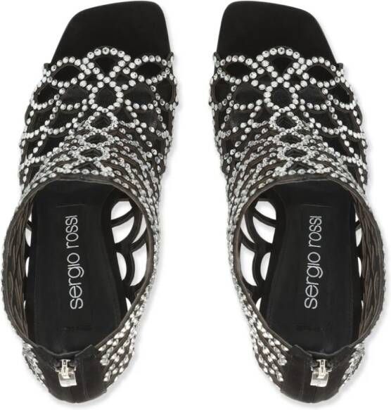 Sergio Rossi sr Mermaid 100mm rhinestone-embellished sandals Black
