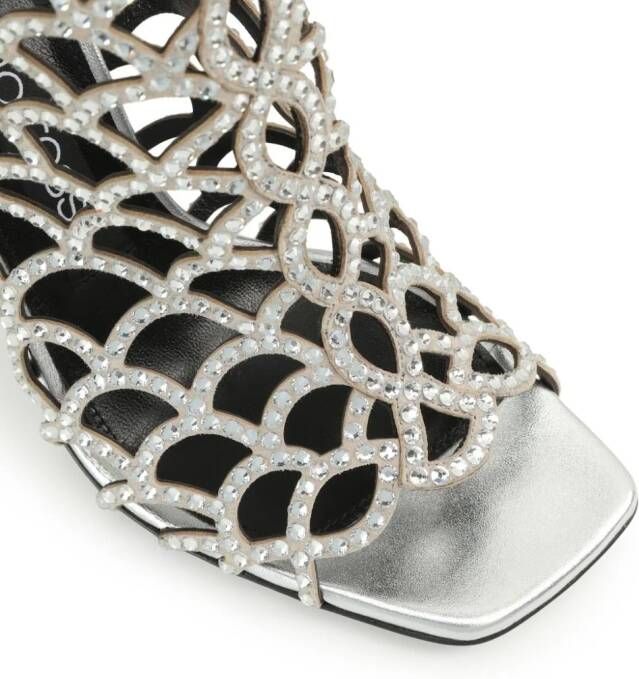 Sergio Rossi sr Mermaid 100mm rhinestone-embellished sandals Silver